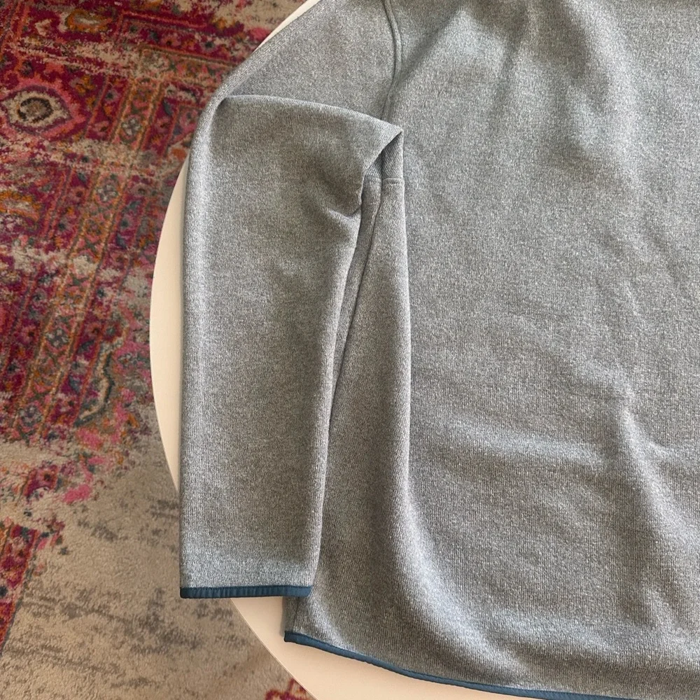 J. Crew Authentic Fleece Quarter Zip Pullover Sweater with Contrast Trim